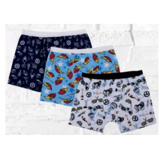 Cueca Boxer Kit C/3 Pçs Tampinha 3955