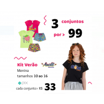 Kit C/3 Verão Menina 10 Ao 16